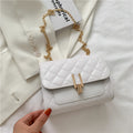 Luxury black diamond lattice crossbody bag with gold chain strap for girls and women