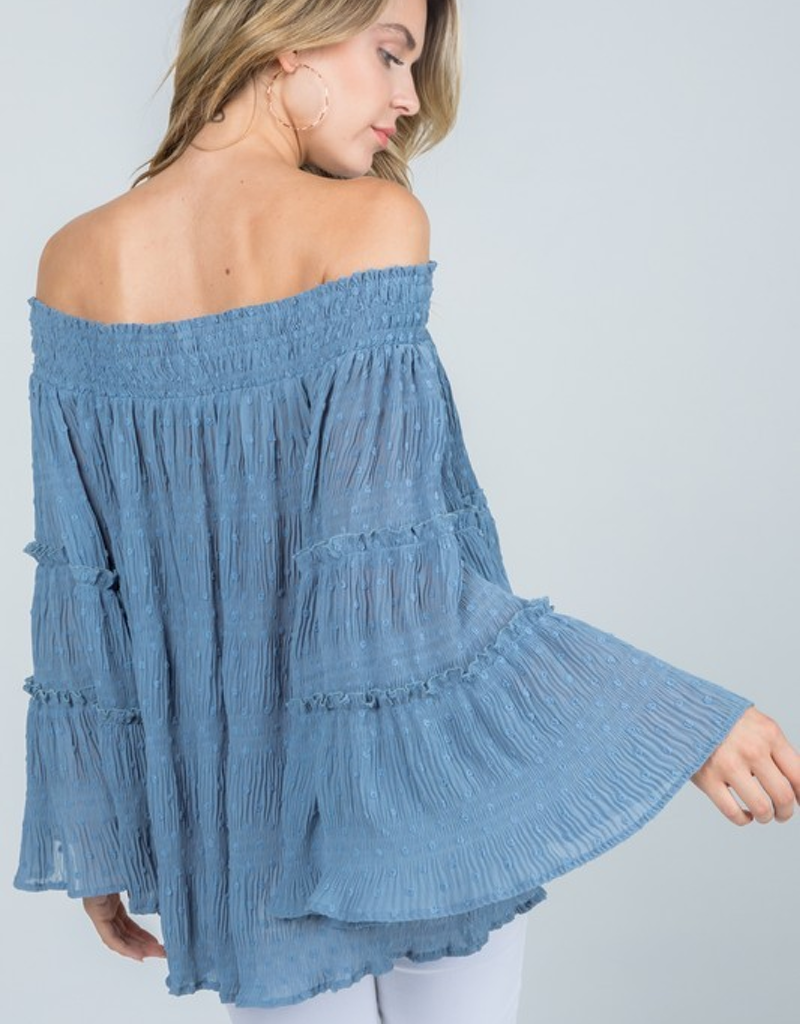 Off Shoulder Ruffle Sleeve Top – Lightweight Feminine Blouse
