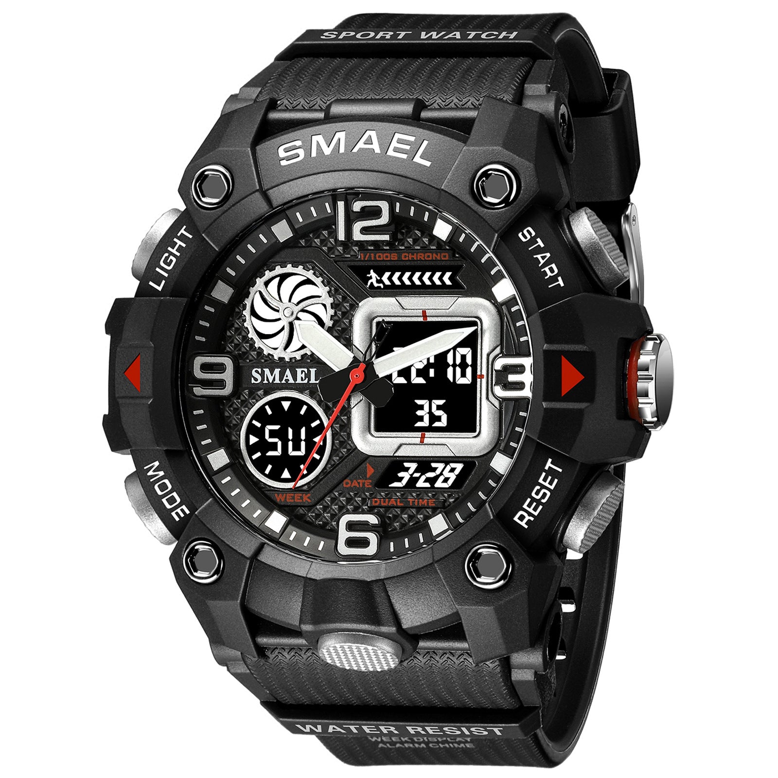 Men's Dual Time Chronograph Sport Watch 50M Water Resistant