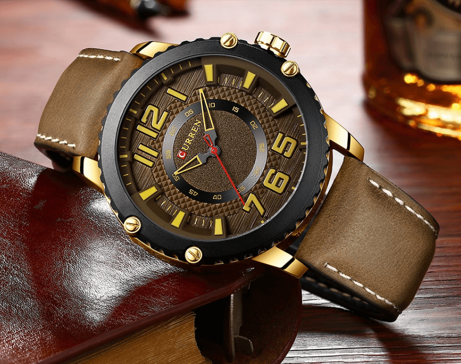 Men's Sporty Waterproof Chronograph Watch with Large Number Details