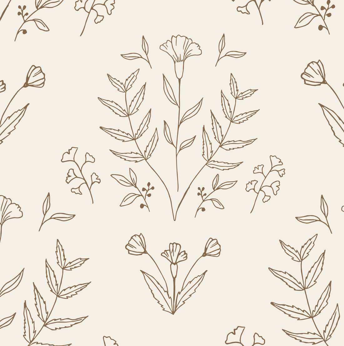 Ayla Floral Wallpaper in Cream, Sage Green & Muted Rose