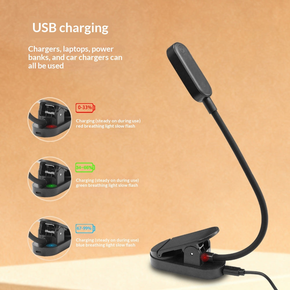 Portable LED Clip-On Desk Lamp with 3-Mode Dimmable Light