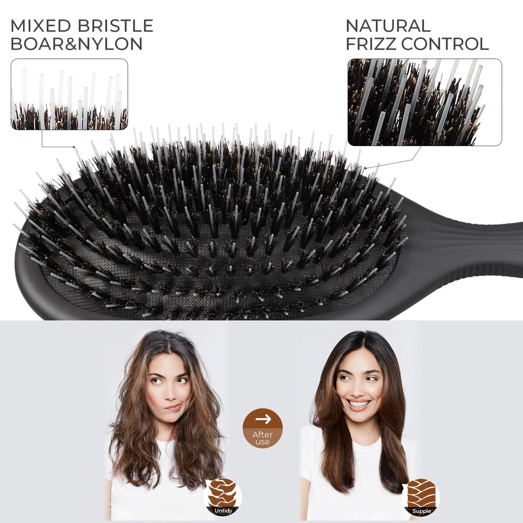 Gentle Natural Boar Bristle Baby Hair Brush - Black Detangler