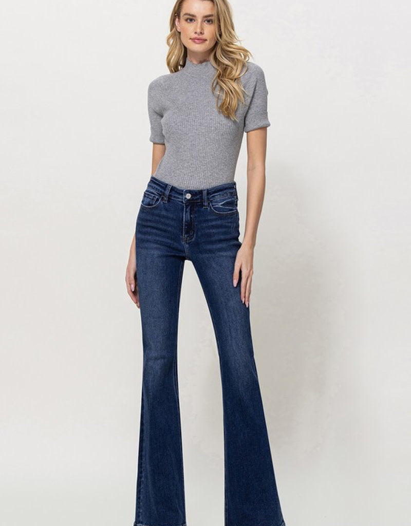 Alison Mid Rise Flare Jeans in Medium-Blue Denim