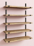 Rustic Wood Floating Shelves with Industrial Metal Brackets