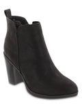 Side view of Erik Booties in Black with a sleek, versatile silhouette