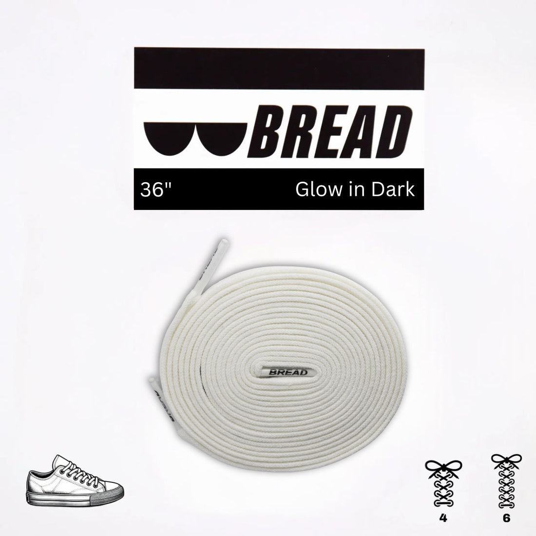 Night White Glow in the Dark Elastic Shoelaces for Kids Sneakers