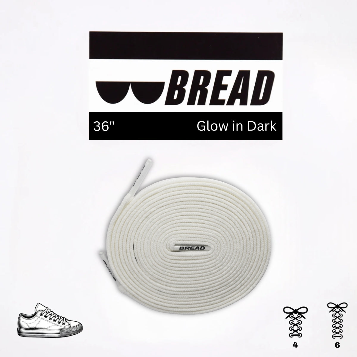Night White Glow in the Dark Elastic Shoelaces for Kids Sneakers