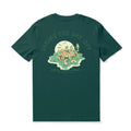 Dark green crew neck t-shirt with Taking the Day Off graphic