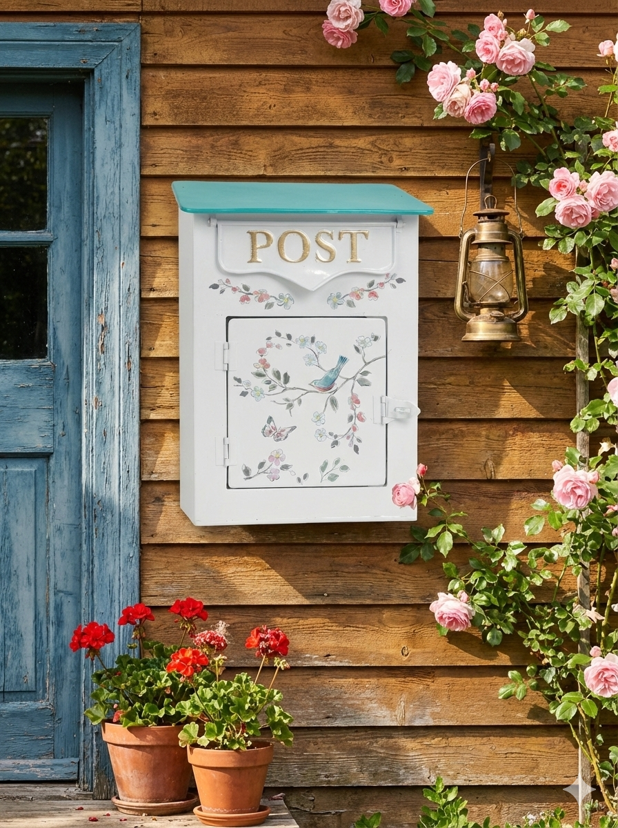 Vintage Farmhouse Wall-Mounted Metal Post Box Mailbox