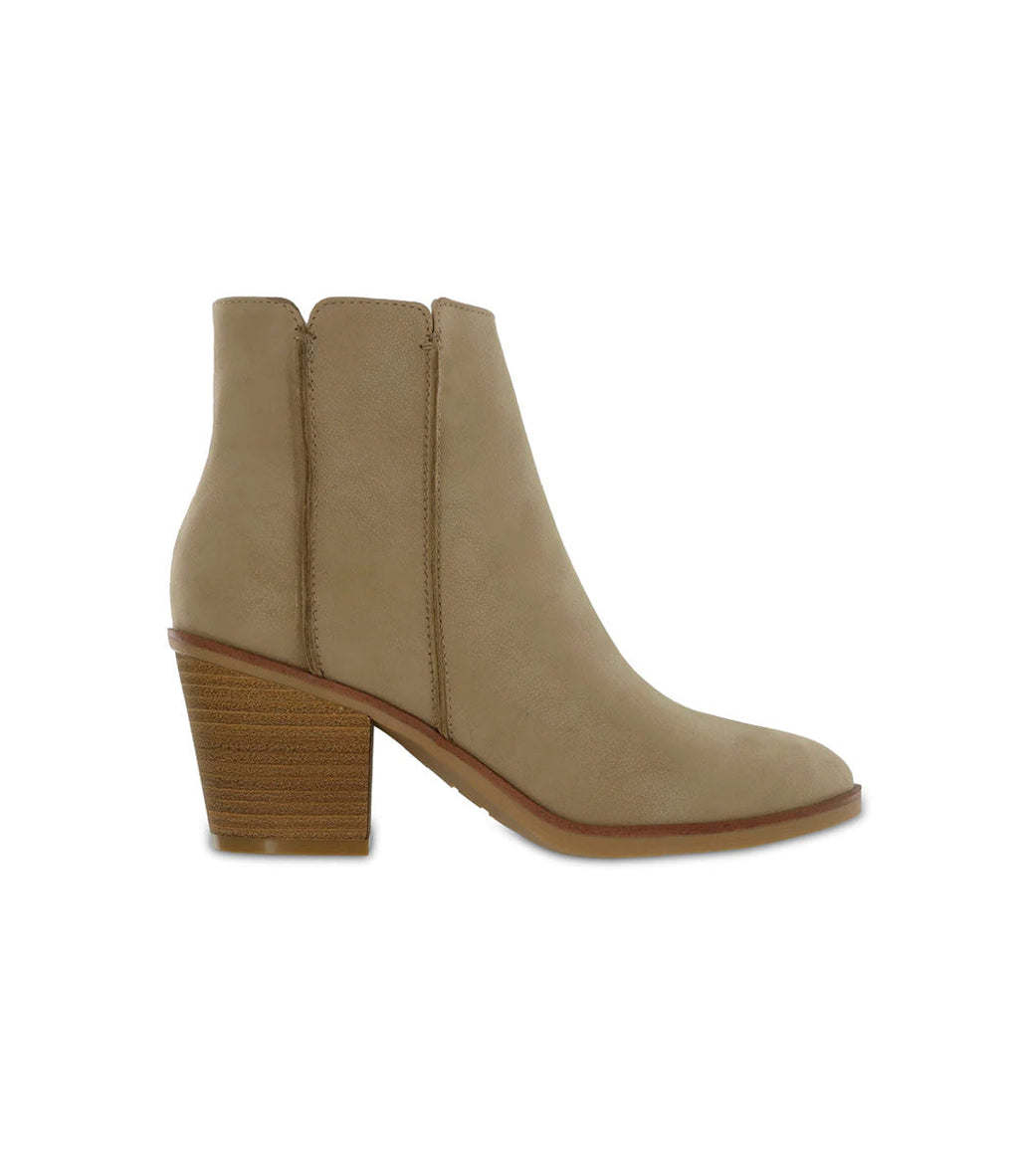 Lolo Western Bootie in Stone with Pointed Almond Toe