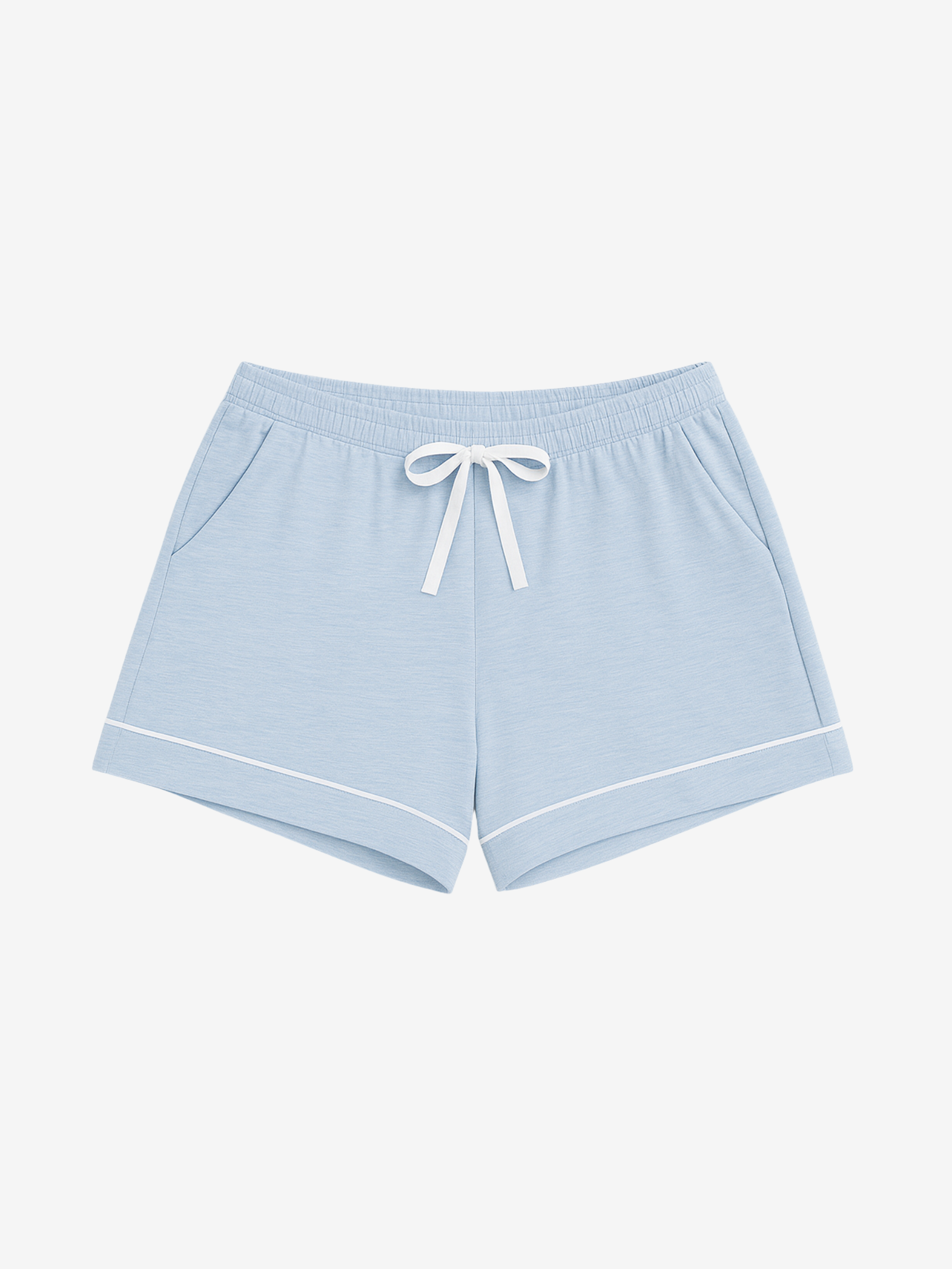 Navy Moisture-Wicking Pajama Shorts with Contrast Piping - Image 6