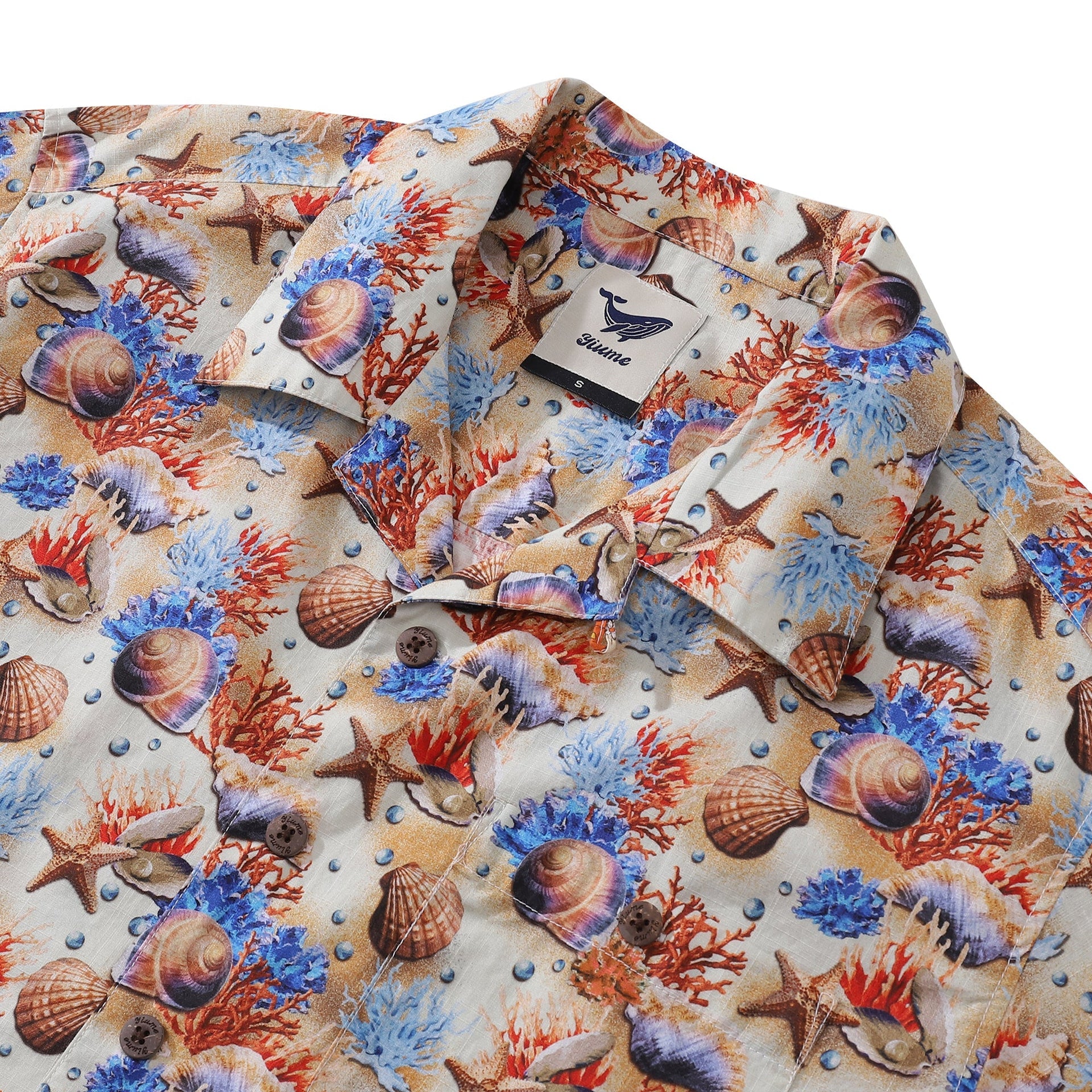 Men's Secrets of the Sea Cotton Camp Collar Hawaiian Shirt