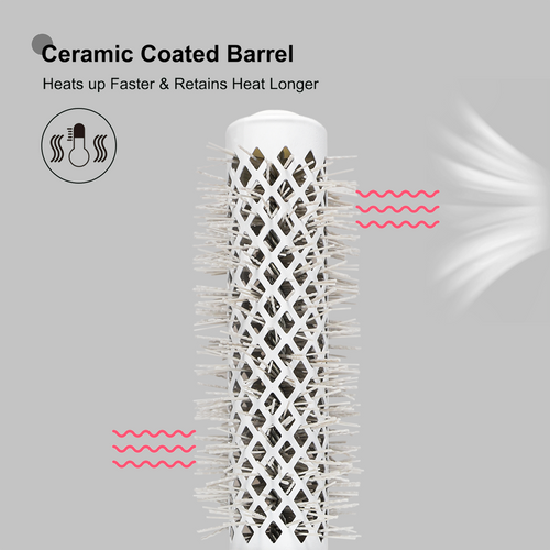 0.98in Ceramic Ionic Round Hair Brush for Blow Drying, Grey
