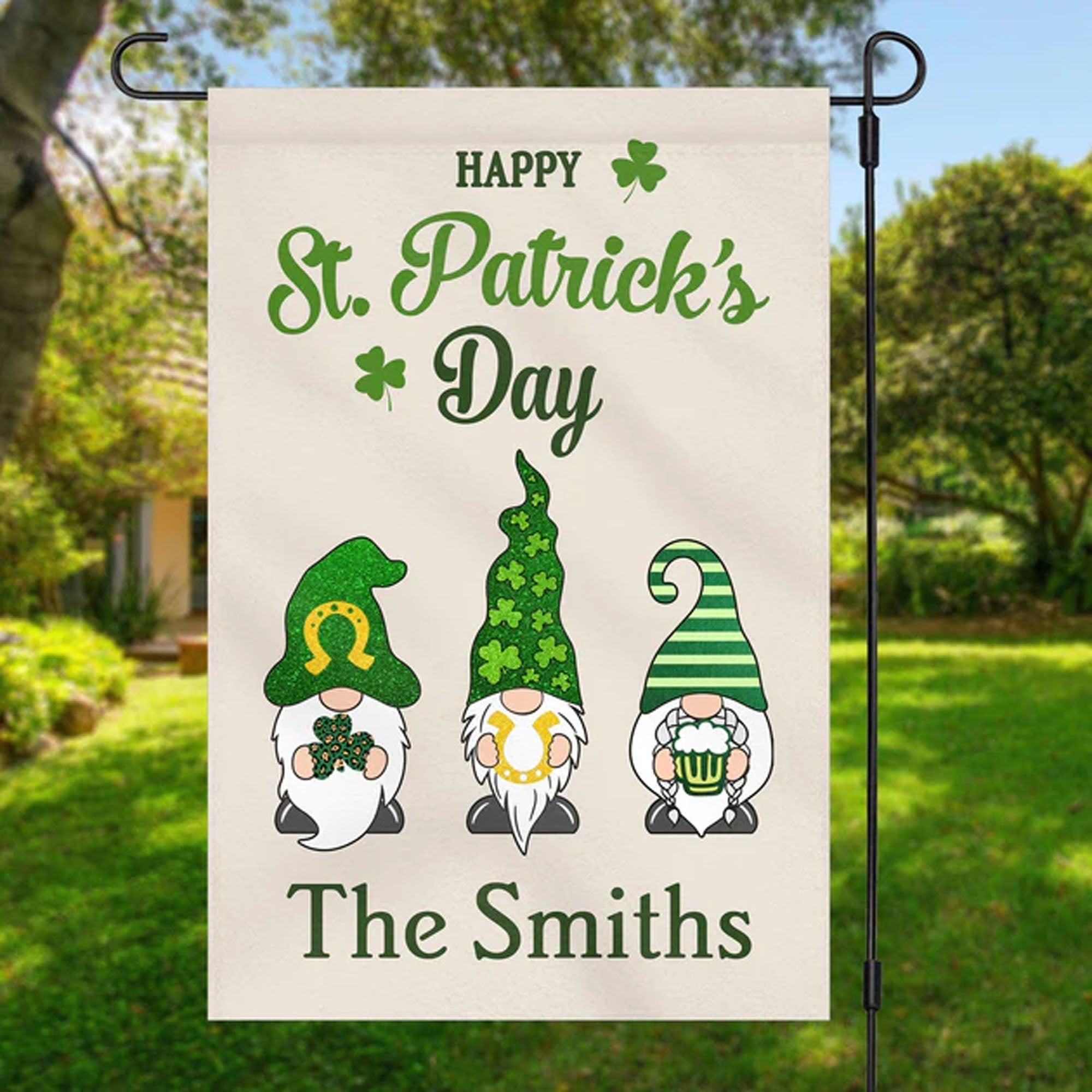 Happy St Patricks Day Personalized Custom Garden Flag C158