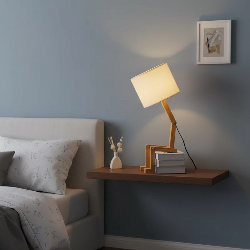 Modern Foldable Wooden Desk Lamp – Minimalist Adjustable Table Light