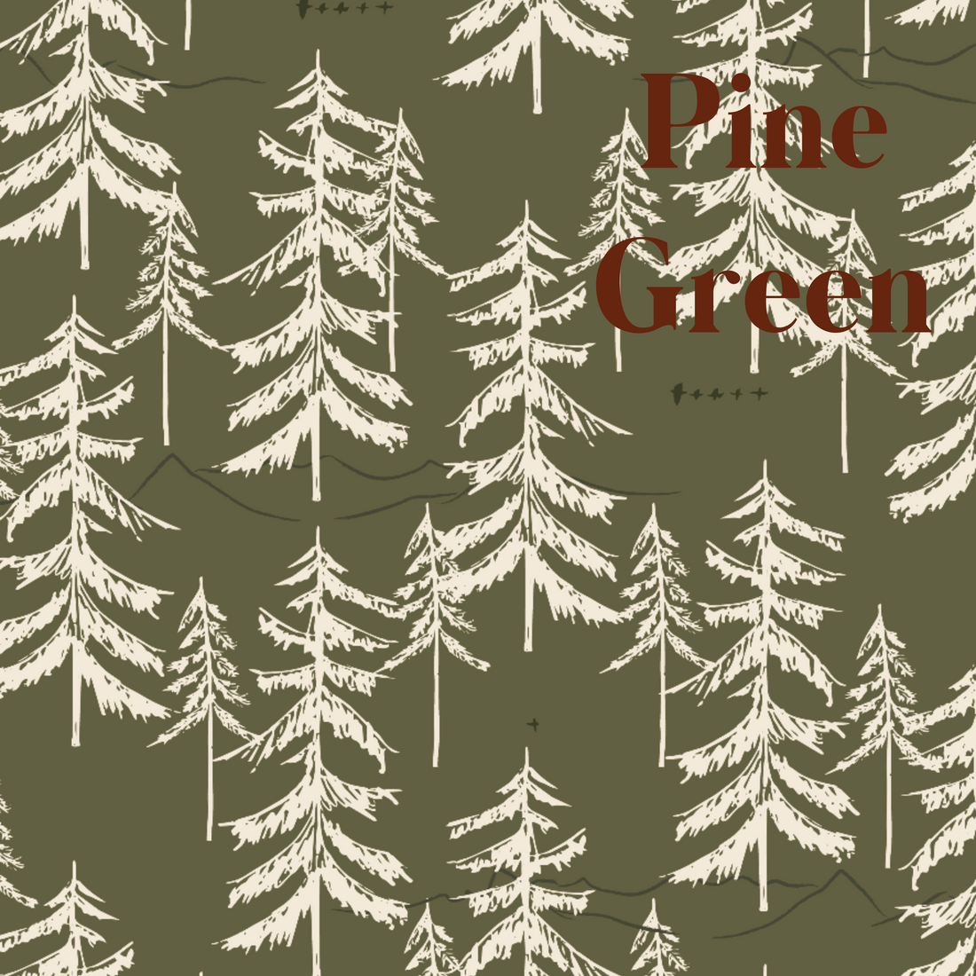 Cascade Nature-Inspired Wallpaper in Olive Green and White