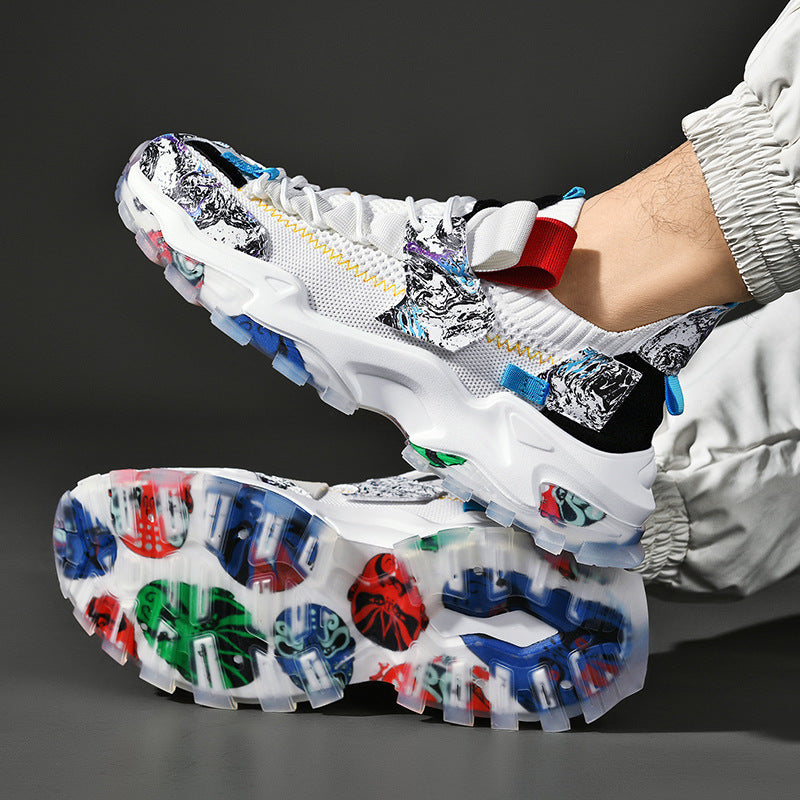 Men's Camo Breathable Athletic Sneakers - Lightweight Gym Joggers
