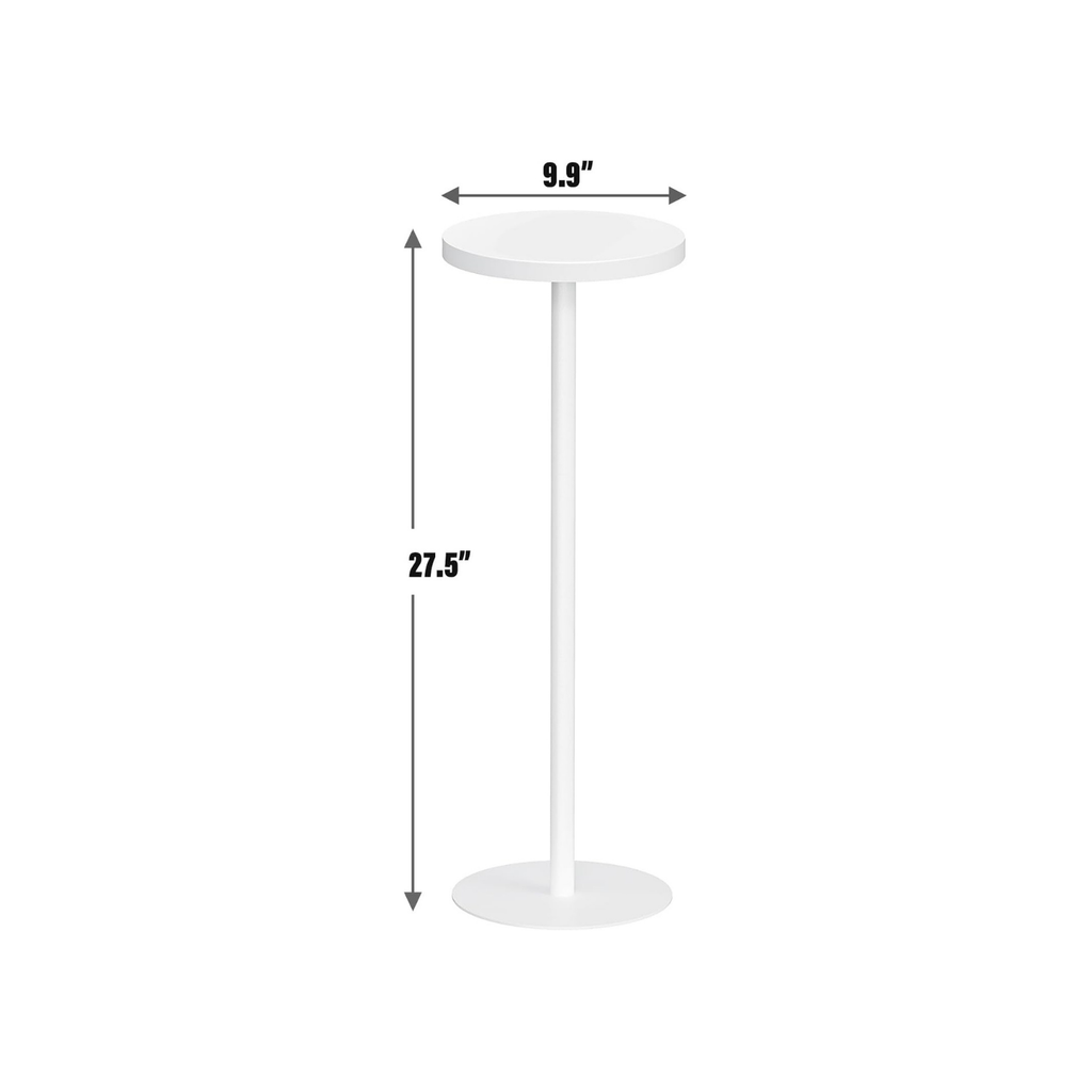 Small Drink Pedestal Table in White
