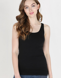Women's minimalist multi-color jersey knit tank top in a solid pattern.