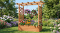 Raised Wooden Planter Box with Trellis for Climbing Plants Brown