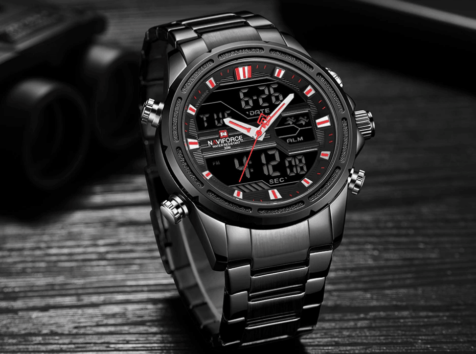 Men's Waterproof Analog Digital Multifunction Business Watch