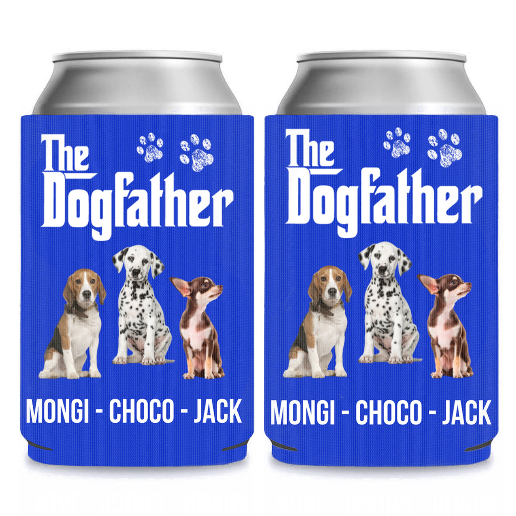 Personalized The Dogfather Can Cooler | Custom Dog Photo Can Holder | Gift for Dad | Father's Day Gift Idea 682464
