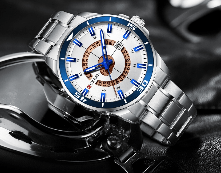 Modern Men's Waterproof Quartz Sports Watch with Fluorescent Hands