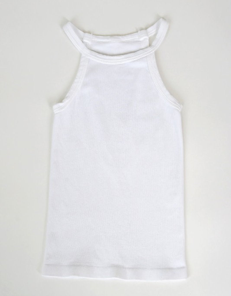 Highneck Ribbed Tank Top – Minimalist Fitted Sleeveless Knit