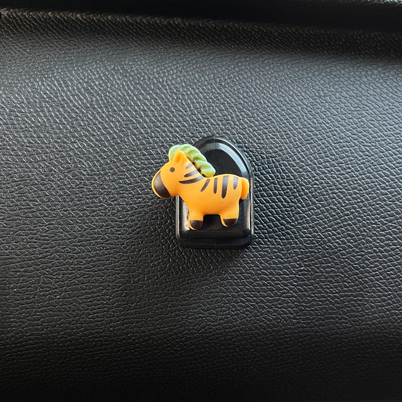 2 Pcs Cartoon Car Dashboard Hooks Mini Adhesive Organizer Hangers
