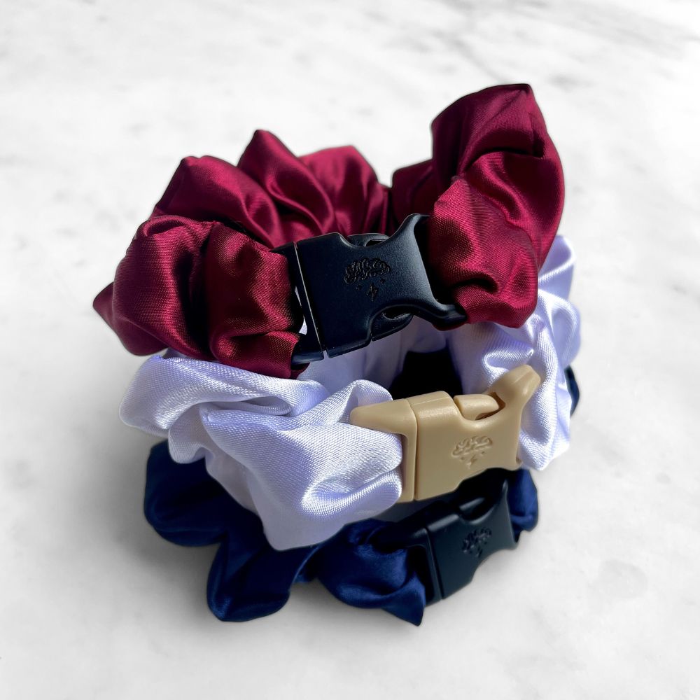 USA Patriotic 3-Pack Satin Buckle Scrunchies Bundle