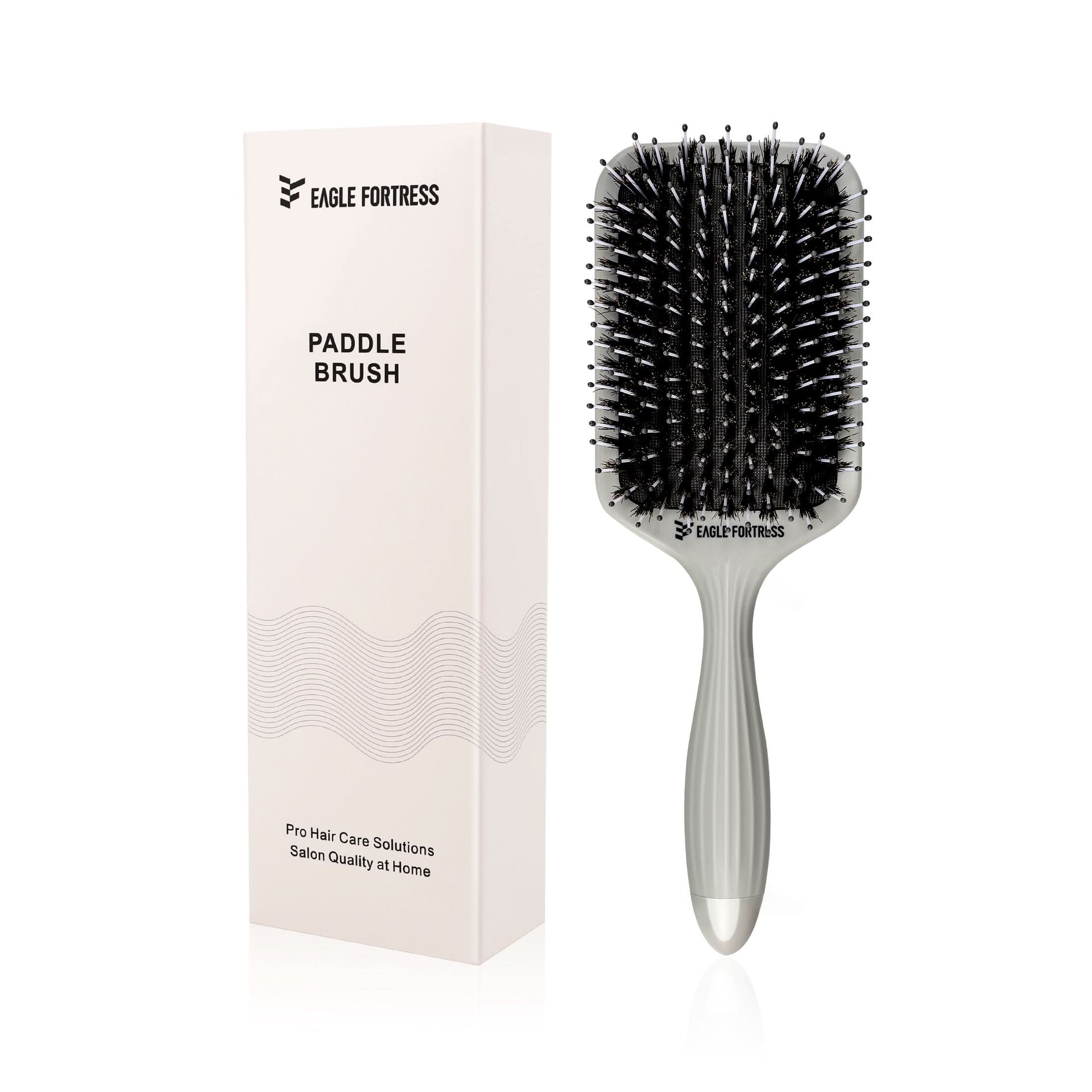 Grey Eagle Fortress Professional Boar Bristle Paddle Brush with nylon pins