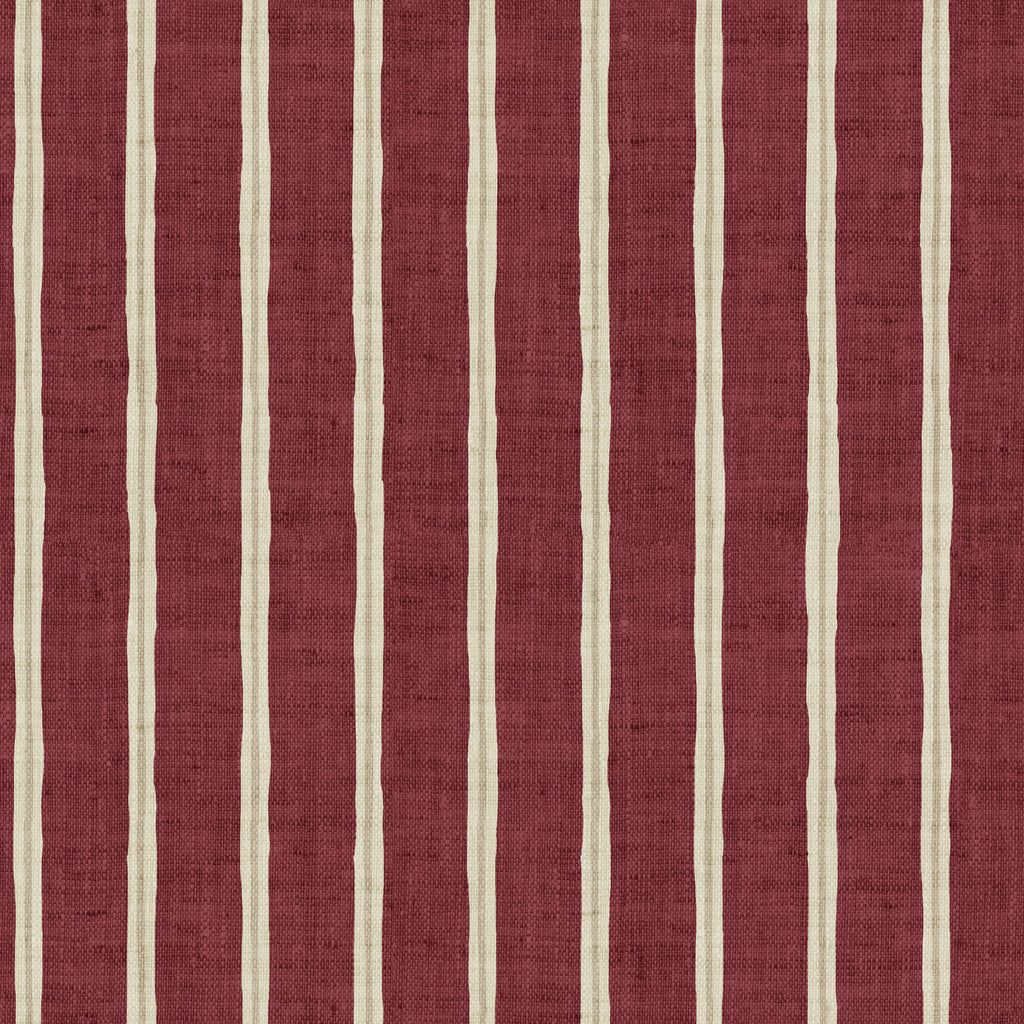 Drew Striped Wallpaper in Dark Teal, Deep Red & Off-White