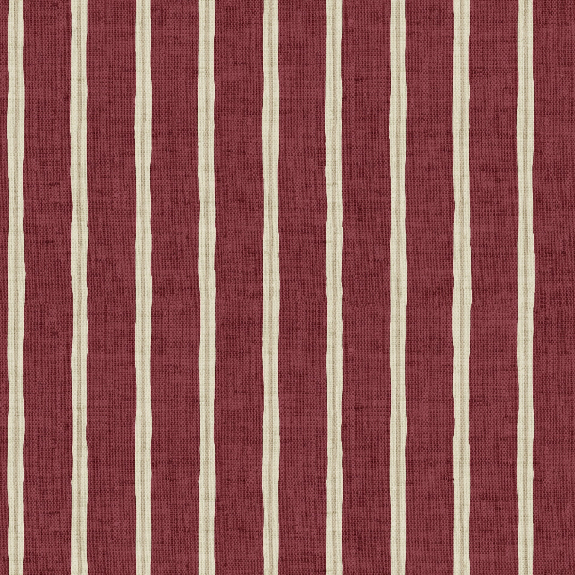 Drew Striped Wallpaper in Dark Teal, Deep Red & Off-White