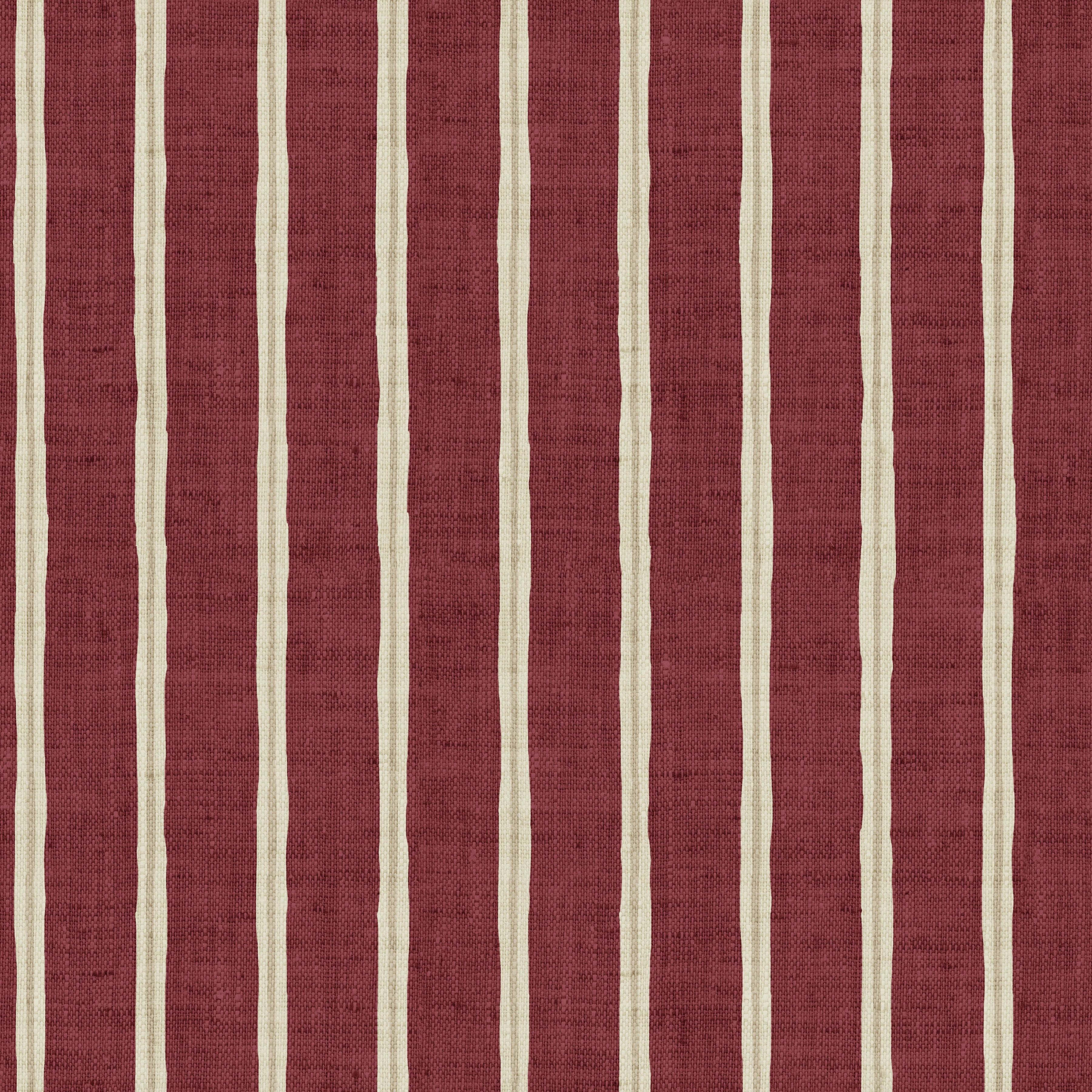 Drew Striped Wallpaper in Dark Teal, Deep Red & Off-White