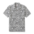 Close up of The Sea Breeze of Naples 100% cotton Hawaiian shirt featuring a relaxed classic fit