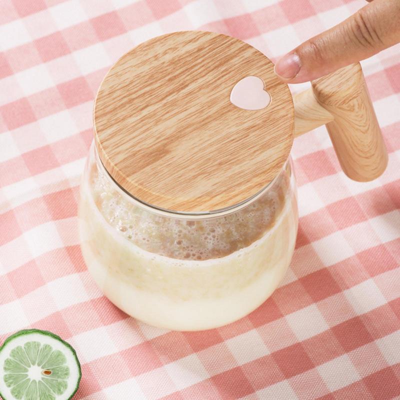 400ML Electric Self-Stirring Glass Coffee Mug for Fast Mixing