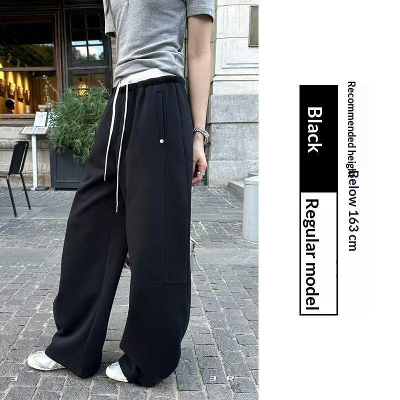 Women's High-Waisted Fleece-Lined Wide-Leg Pants