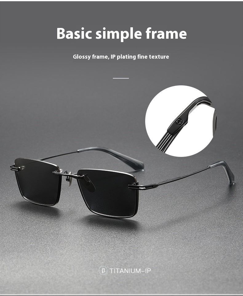 Pure Titanium Polarized Sunglasses Retro British Style Unisex