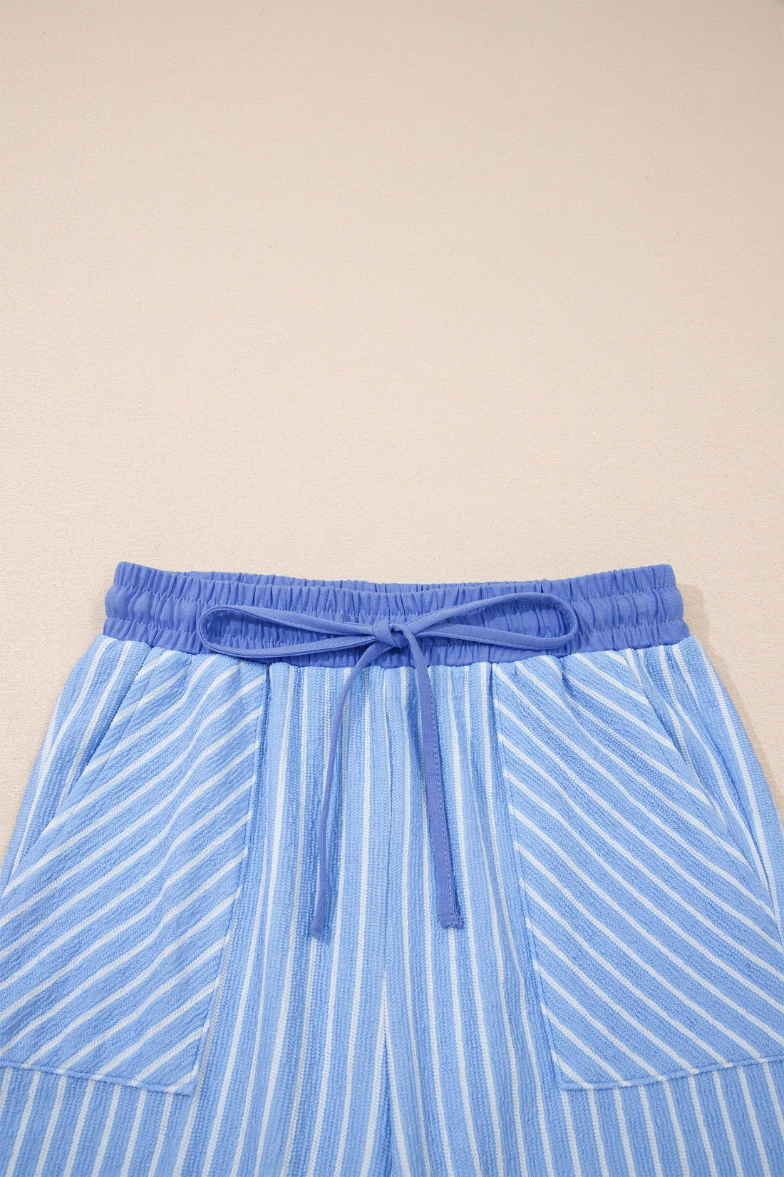 Women's Striped Crew Neck Tee and Drawstring Pants Loungewear Set