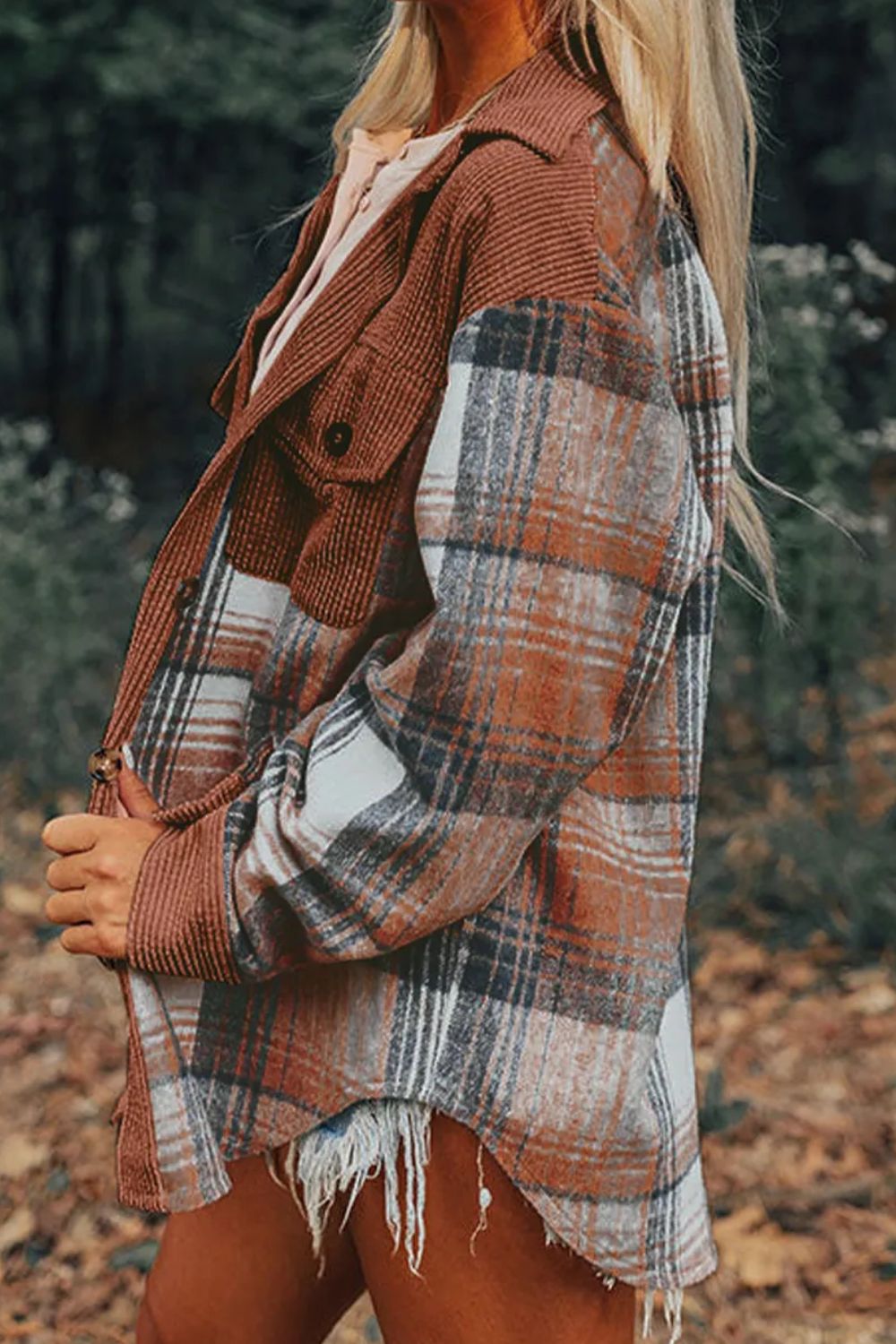 Plaid Button Up Long Sleeve Shacket | Layering Shirt