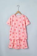 Polka Dot Short Sleeve Top & Mini Skort Set