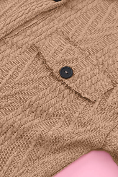 Retro Camel Drop Shoulder Button-Up Jacket for Women