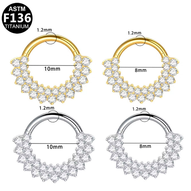 G23 Titanium Alloy Zircon Nose Stud