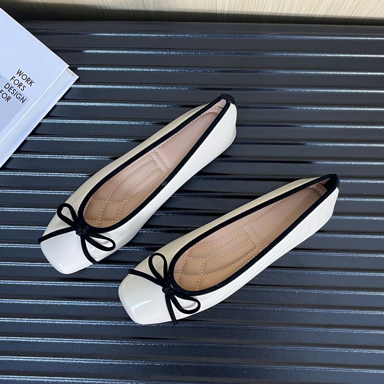 Women's Square Toe Bow Slip-On Flats Soft Sole Casual Shoes - Image 3
