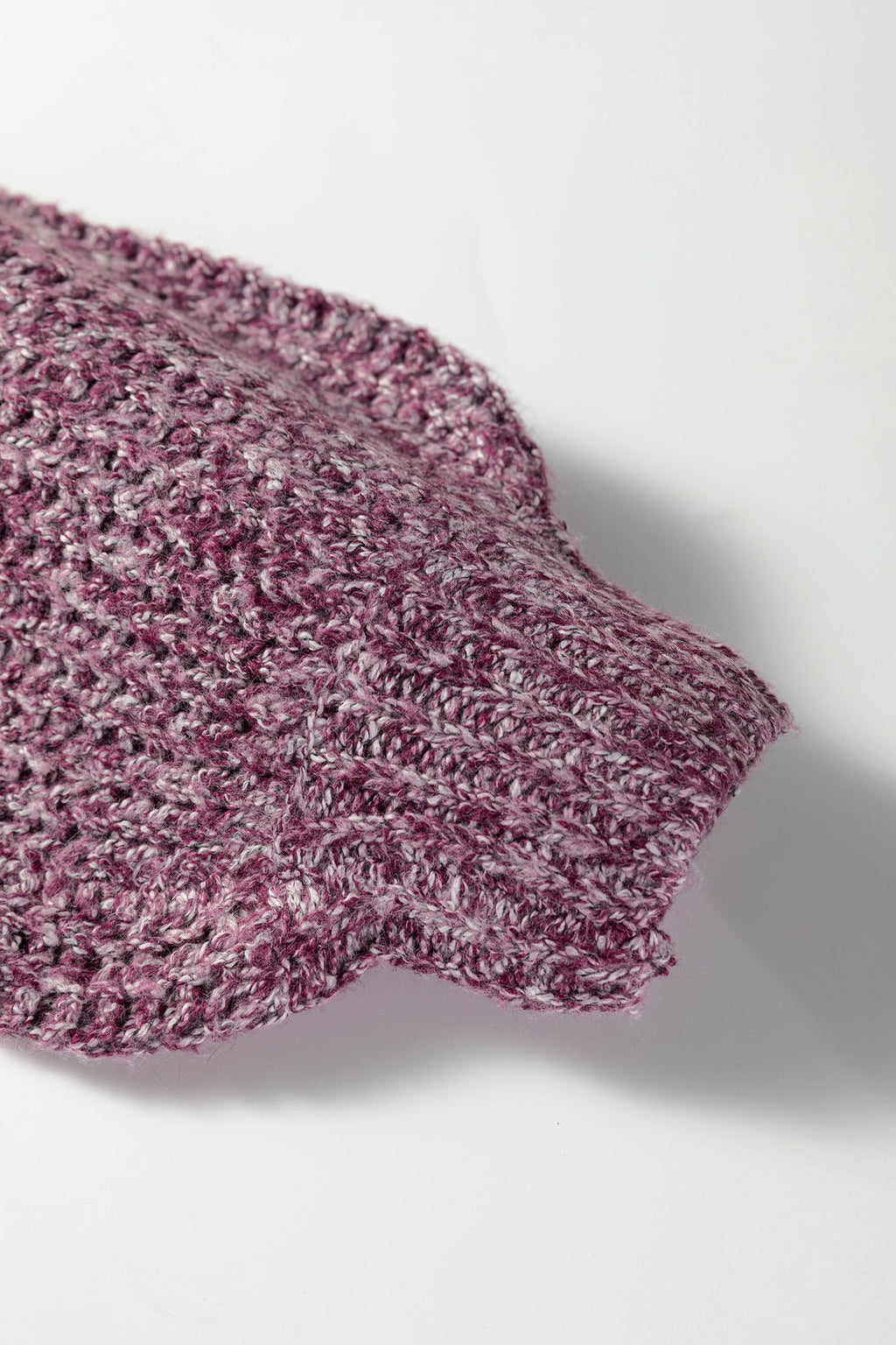 Purple Color Block Patchwork Knotted Back Loose Fit Sweater