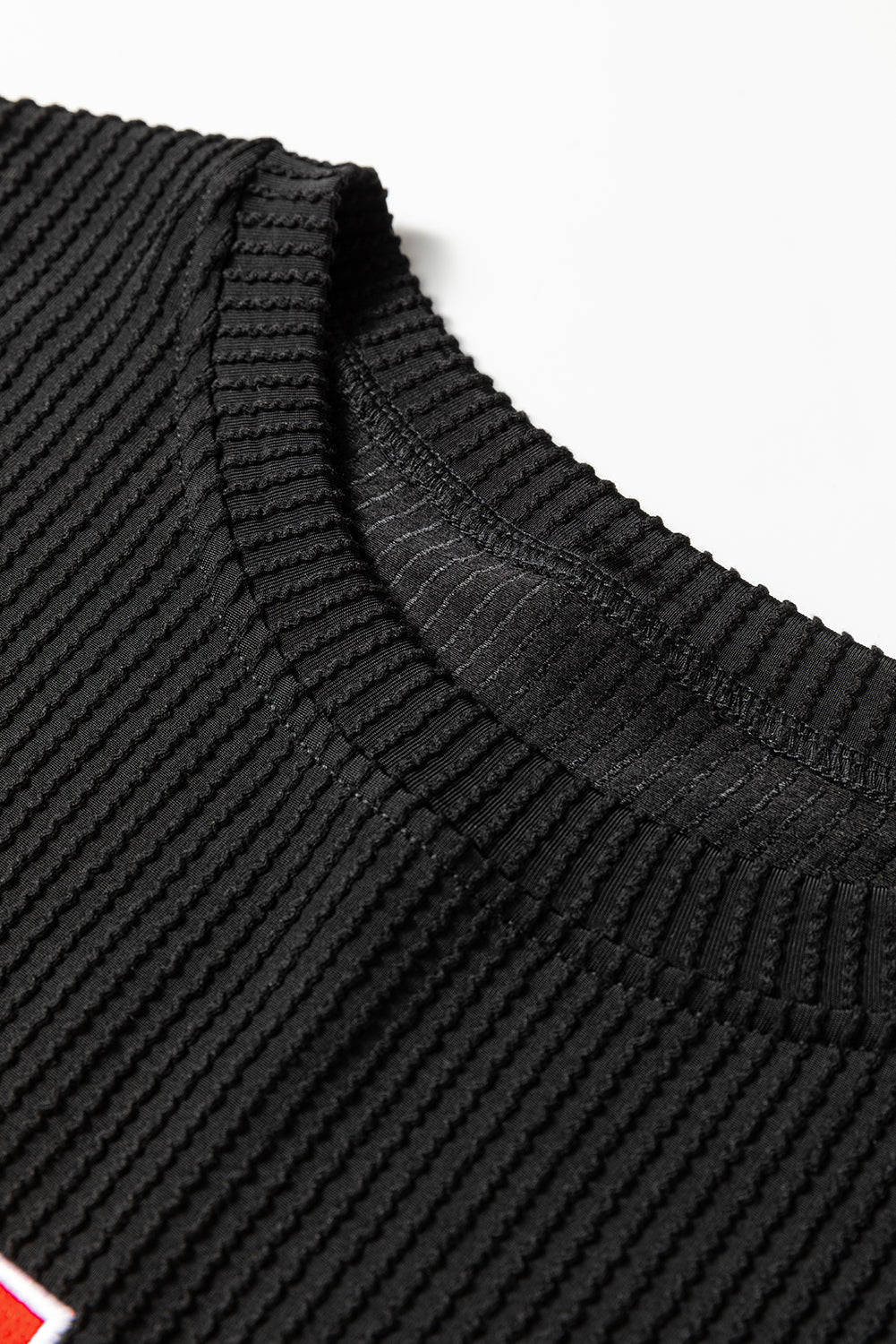 Christmas Letter Print Corded Knit Top & Pants Set