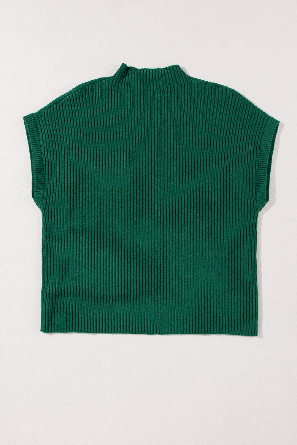 Solid Ribbed Knit Patch Pocket Short Sleeve Top