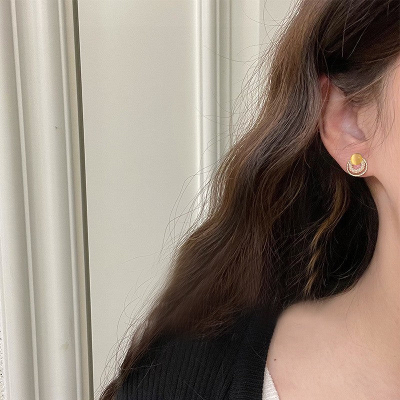 Dainty Gold Heart Stud Earrings – Minimalist 14k Gold Finish