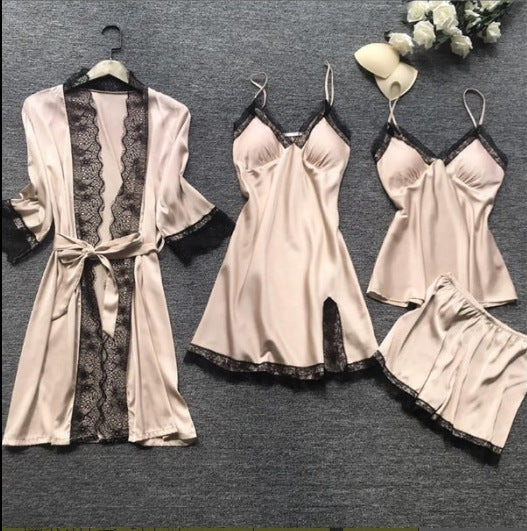 Summer Sexy Women's Loungewear Pajama Set (4 Pieces)